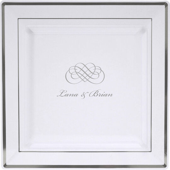 Design Your Own Personalized Banded Square Plastic Plates